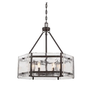 Savoy House Glenwood 4 Light Pendant Bronze Clear Water Piastra 7-3040-6-13 - All