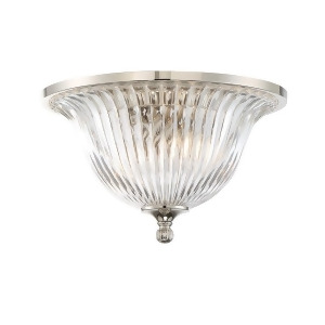 Savoy House Aberdeen Flush Mount Polished Nickel Clear Ribbed 6-150-14-109 - All