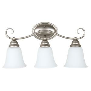 Craftmade Cordova 3 Light Vanity Satin Nickel White Frosted Glass 25003-Sn-wg - All