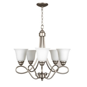 Craftmade Cordova 5 Light Chandelier Satin Nickel White Frosted 25025-Sn-wg - All