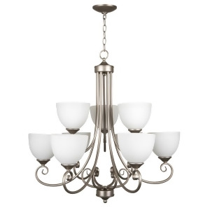 Craftmade Raleigh 9 Light Chandelier Satin Nickel White Frosted 25329-Sn-wg - All