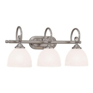 Craftmade Raleigh 3 Light Vanity Satin Nickel White Frosted Glass 25303-Sn-wg - All