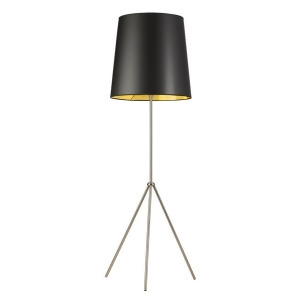 Dainolite 1 Light Floor Lamp Black Gold Shade Satin Chrome Od3-f-698-sc - All