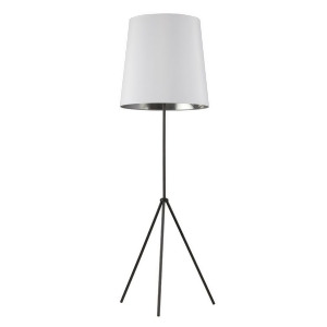 Dainolite 1 Light Floor Lamp White Silver Shade Matte Black Od3-f-691-mb - All