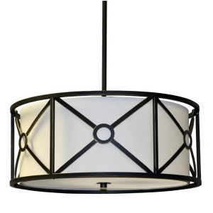 Dainolite 4 Light Steel Fabric Pendant Vintage Oiled Bronze Cru-204lp-vob - All