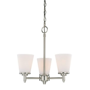 Vaxcel Eastland 3L Mini Chandelier Satin Nickel Etched White Glass H0163 - All