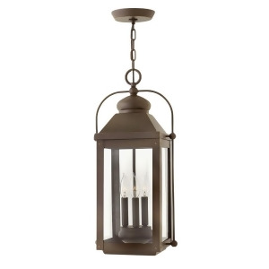 Hinkley Lighting Anchorage 3 Light Outdoor Hanging Light Oiled Bronze 1852Lz - All