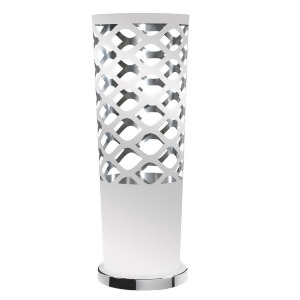 Dainolite 1 Light Cut Out Table Lamp in White and Silver Cut-t-691 - All