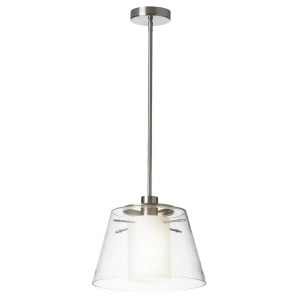 Dainolite 1 Light Pendant w/ Clear Glass And White Frosted Glass 903-131P-sc - All
