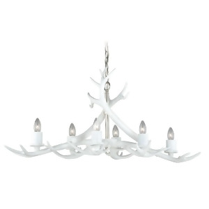 Vaxcel Vail 6L Antler Island Light White Polished Nickel H0161 - All