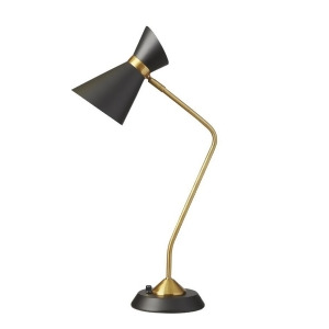 Dainolite 1 Light Table Lamp Black Shades Vintage Bronze 1679T-bk-vb - All