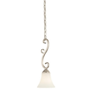 Vaxcel Belleville 1L Mini Pendant Satin Nickel Etched White Glass P0167 - All