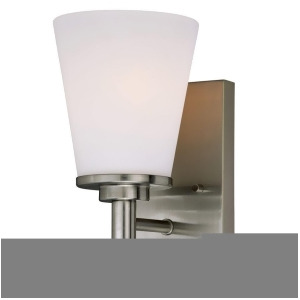 Vaxcel Eastland 1L Vanity Light Satin Nickel Etched White Glass W0212 - All