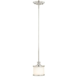 Vaxcel Carlisle 1L Mini Pendant Chrome Frosted Opal Glass P0160 - All