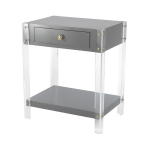 Sterling Industries Gothenburg 1 Drawer Accent Table Grey Clear 351-10272 - All