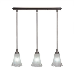 Toltec 3 Light Mini Pendant Brushed Nickel Frosted Crystal Glass 25-Bn-721 - All