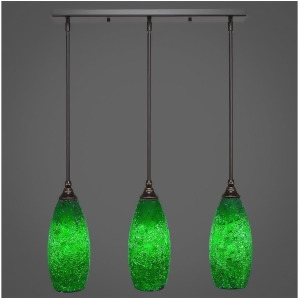 Toltec 3 Light Mini Pendant Dark Granite 5.5 Green Fusion Glass 25-Dg-5067 - All