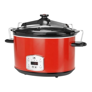 Kalorik Red 8 Qt Digital Slow Cooker with Locking Lid Sc41175r - All