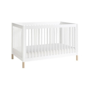 Babyletto Gelato 4-in-1 Convertible Crib w/ Conv. Kit White/Natural M12901wnx - All