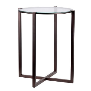 Kenroy Home Lodin Accent Table Satin Bronze Clear Tempered Glass 65023Sbrz - All