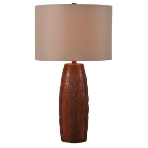 Kenroy Home Calico Table Lamp Brown Textured Leather 32790Brn - All