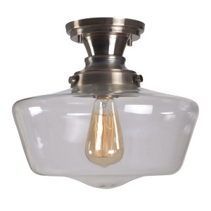 Kenroy Home Cambridge 1 Lt Flush Mount Aged Metal with Clear glass 93660Agm - All