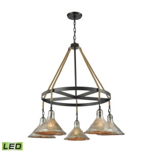 Elk Hand Formed Glass 5 Light Led Chandelier In Oil Rubbed Bronze 10436-5Ch-led - All