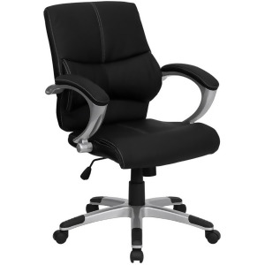 Flash Furniture Bonded Leather Office Chair Black H-9637l-2-mid-gg - All
