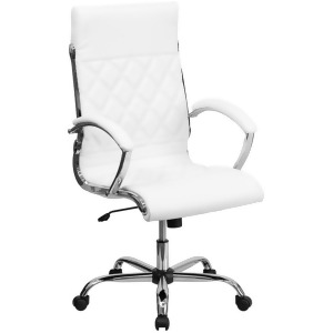 Flash Furniture Bonded Leather Office Chair White Go-1297h-high-white-gg - All