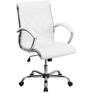 Flash Furniture Bonded Leather Office Chair White Go-1297m-mid-white-gg - All