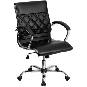Flash Furniture Bonded Leather Office Chair Black Go-1297m-mid-bk-gg - All