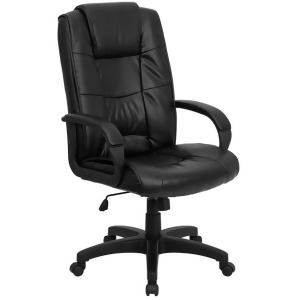 Flash Furniture Bonded Leather Office Chair Black Go-5301b-bk-lea-gg - All