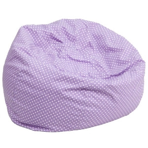 Flash Purple Fabric Kids Bean Bag Lavender White Dg-bean-large-dot-pur-gg - All