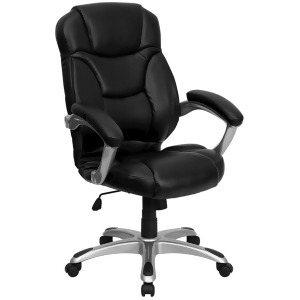 Flash Furniture Bonded Leather Office Chair Black Go-725-bk-lea-gg - All