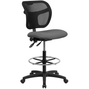 Flash Furniture Gray Drafting Stool Black Gray Wl-a7671syg-gy-d-gg - All