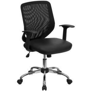 Flash Furniture Black Mesh Chair Black Lf-w95-lea-bk-gg - All