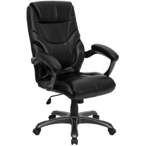Flash Furniture Bonded Leather Office Chair Black Go-724h-bk-lea-gg - All