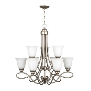 Craftmade Cordova 9 Light Chandelier Satin Nickel White Frosted 25029-Sn-wg - All