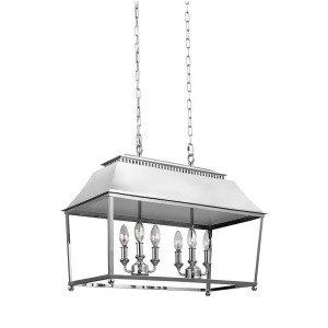 Feiss Galloway 6 Light Island Pendant Polished Nickel F3105-6pn - All