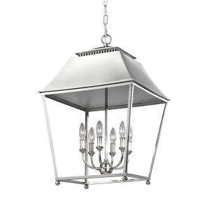 Feiss Galloway 6 Light Foyer Pendant Polished Nickel F3090-6pn - All