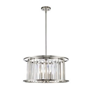 Z-lite Monarch 6 Light Pendant 22x22x12 Brushed Nickel Clear 439P-bn - All