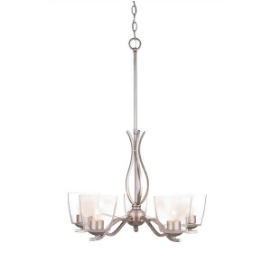 Toltec Revo 5 Lt Chandelier Aged Silver 4.5 Clear Bubble Glass 245-As-461 - All