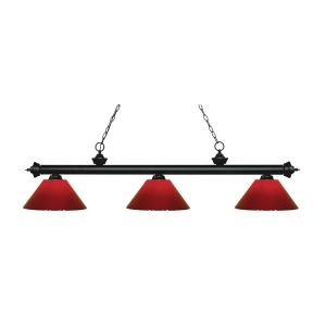 Z-lite Riviera 3 Light Billiard Light Matte Black Red 200-3Mb-prd - All