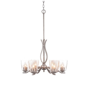Toltec Revo 6 Lt Chandelier Aged Silver 4.5 Clear Bubble Glass 246-As-461 - All