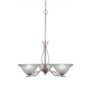 Toltec Revo 3 Lt Chandelier Aged Silver 10 Frosted Crystal Glass 243-As-731 - All