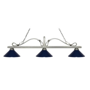 Z-lite Melrose 3 Light Billiard Light Antique Silver Navy Blue 114-3As-mnb - All