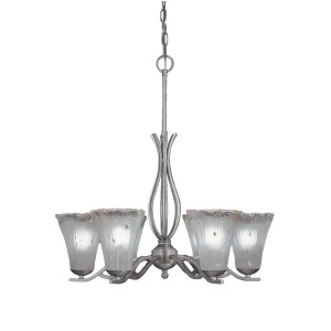 Toltec Revo 6 Lt Chandelier Silver 5.5 Fluted Frosted Crystal 246-As-721 - All
