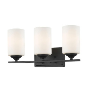 Z-lite Bordeaux 3 Light Vanity Light Bronze Matte Opal 435-3V-brz - All