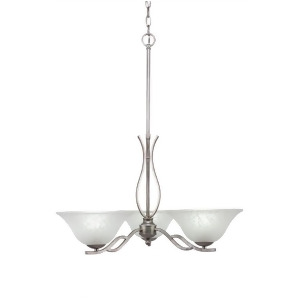 Toltec Revo 3 Light Chandelier Aged Silver 10 White Marble Glass 243-As-515 - All
