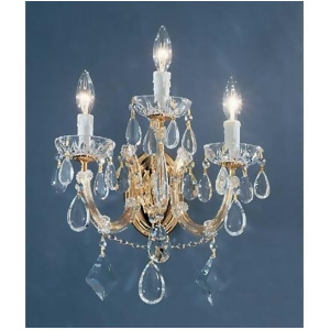 Classic Rialto Contemporary 3 Lt Sconce Gold Plated Crystalique 8353Gpc - All